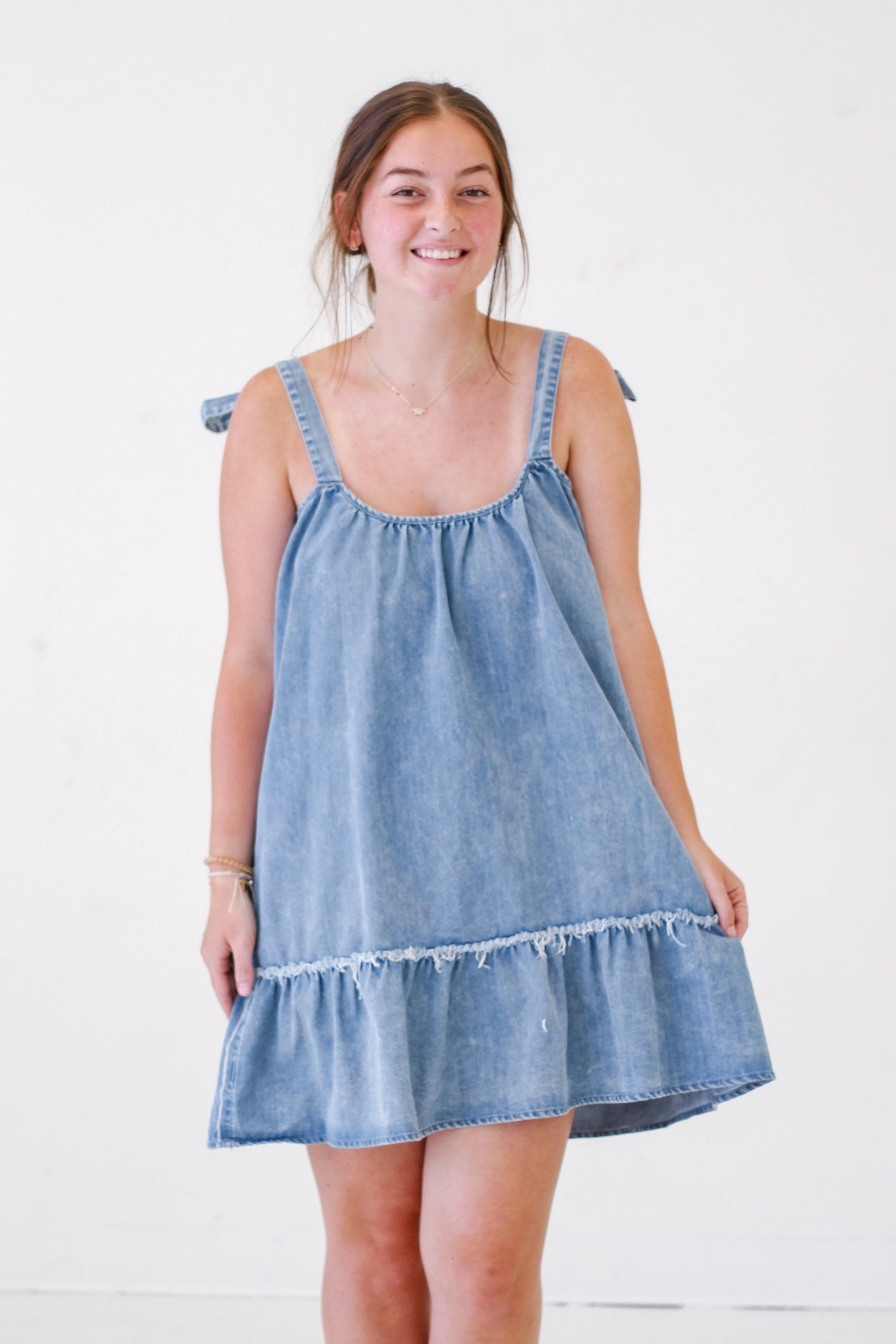 County Fair Washed Denim Dress in Indigo