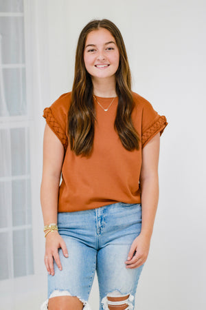 Braided Beauty Blouse in Camel