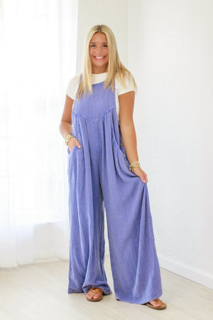 Paris Blue for You Gauze Jumpsuit