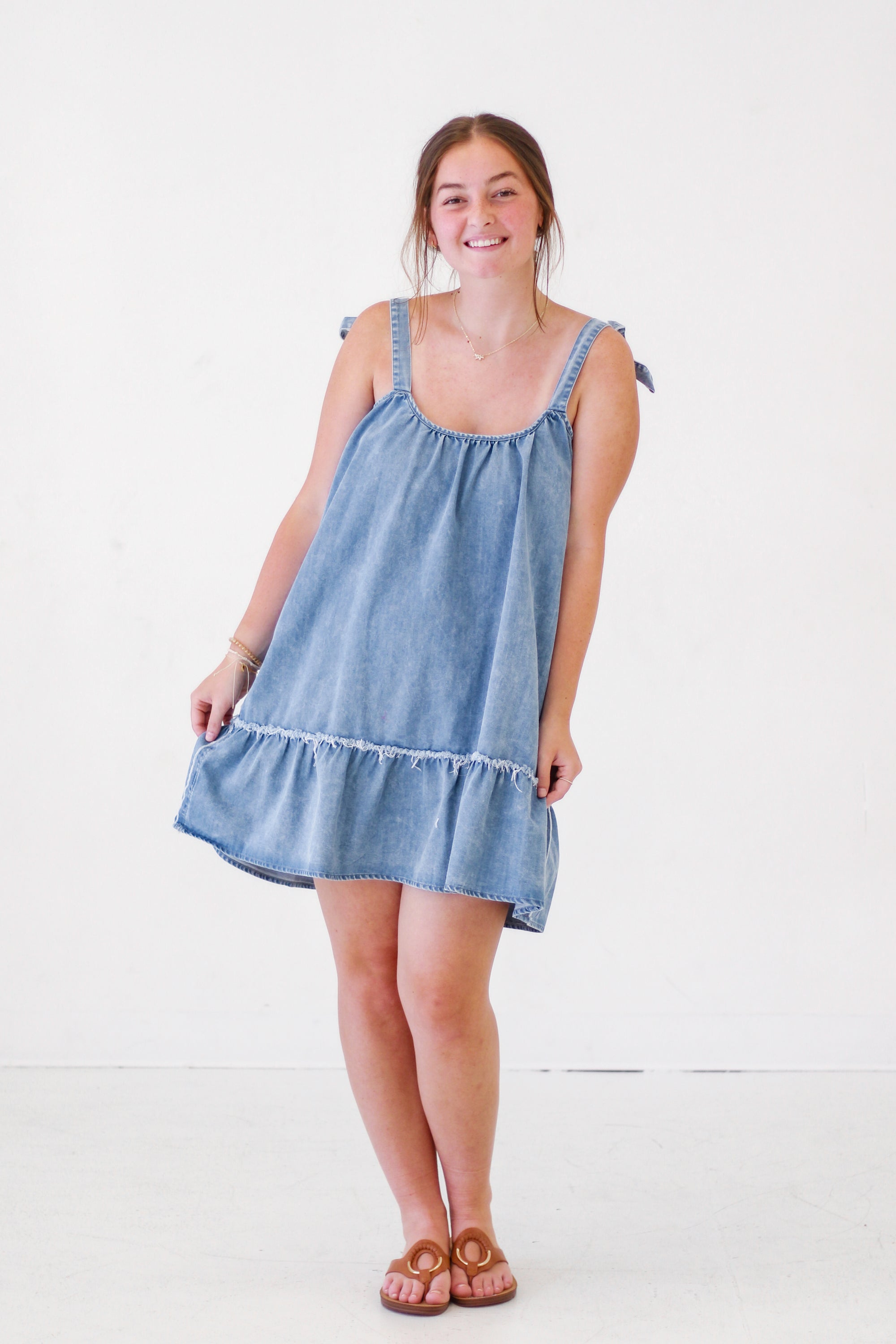 County Fair Washed Denim Dress in Indigo