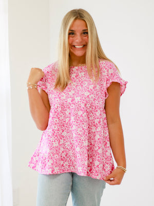 Flirty Florals Magenta Top