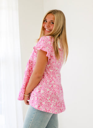 Flirty Florals Magenta Top