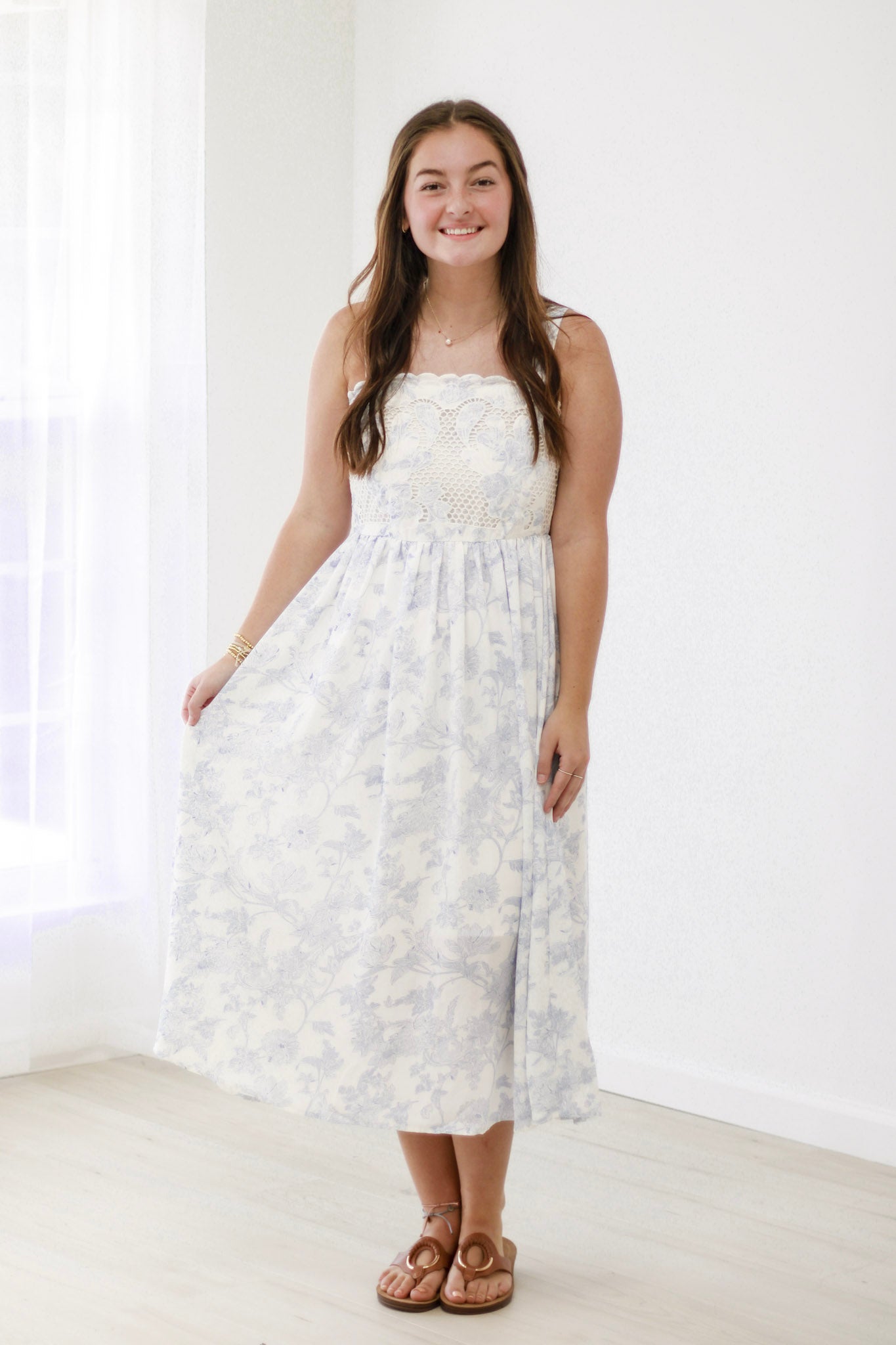 Stay With Me Summer Floral Maxi in Blue