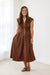 Party Glam Midi Dress in Brown