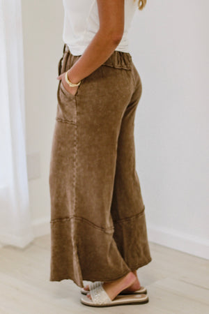 Take a Chance Wide Leg Pants in Chocolate Brown