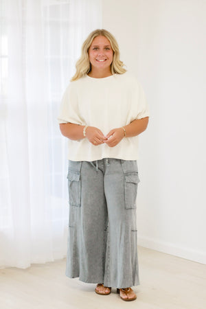 Level Up Wide Leg Pants in Faded Navy