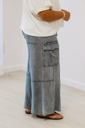 Level Up Wide Leg Pants in Faded Navy