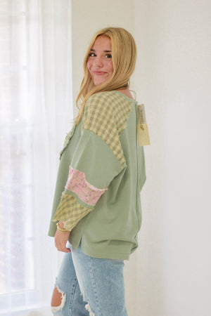 Hearts on Fire Patchwork Top in Cream