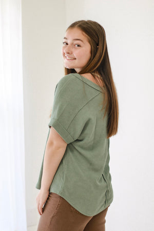 Half of My Heart Top in Sage