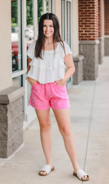 Comfy Drawstring Shorts in Pink - Allure Clothing Boutique