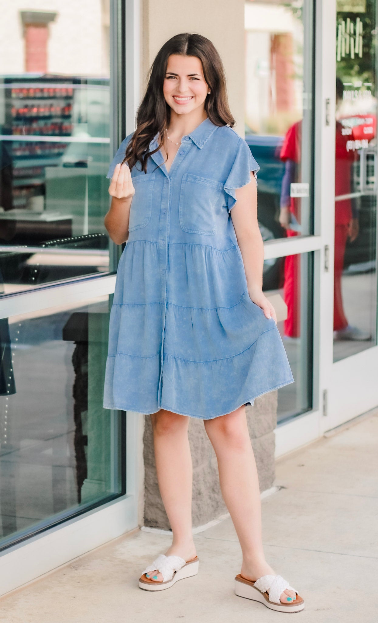 Under the Willow Tree Denim Washed Dress - Allure Clothing Boutique