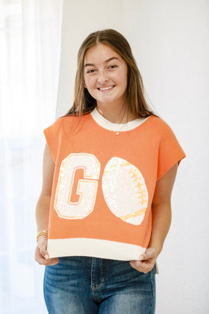 Go Team Sequins Football Sweater