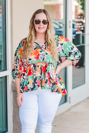 Trends of the Season Black Floral Top