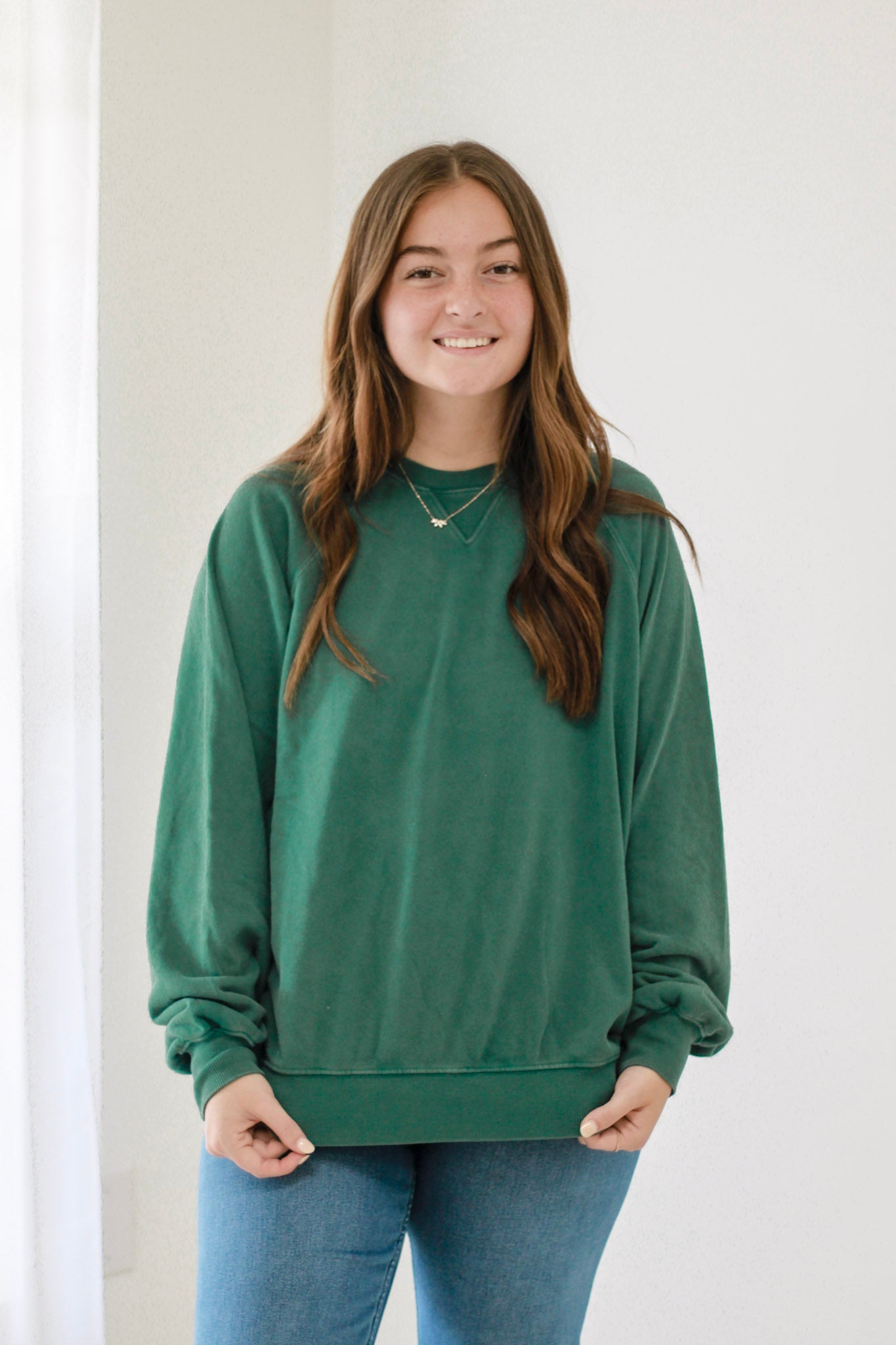 Blessed Life Pullover in Dark Green