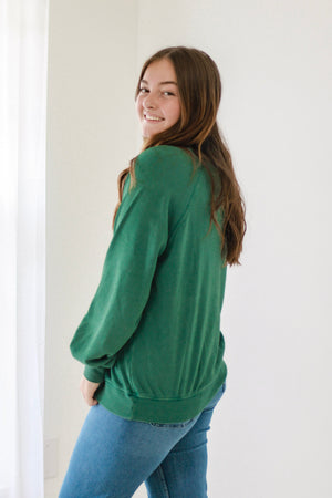 Blessed Life Pullover in Dark Green