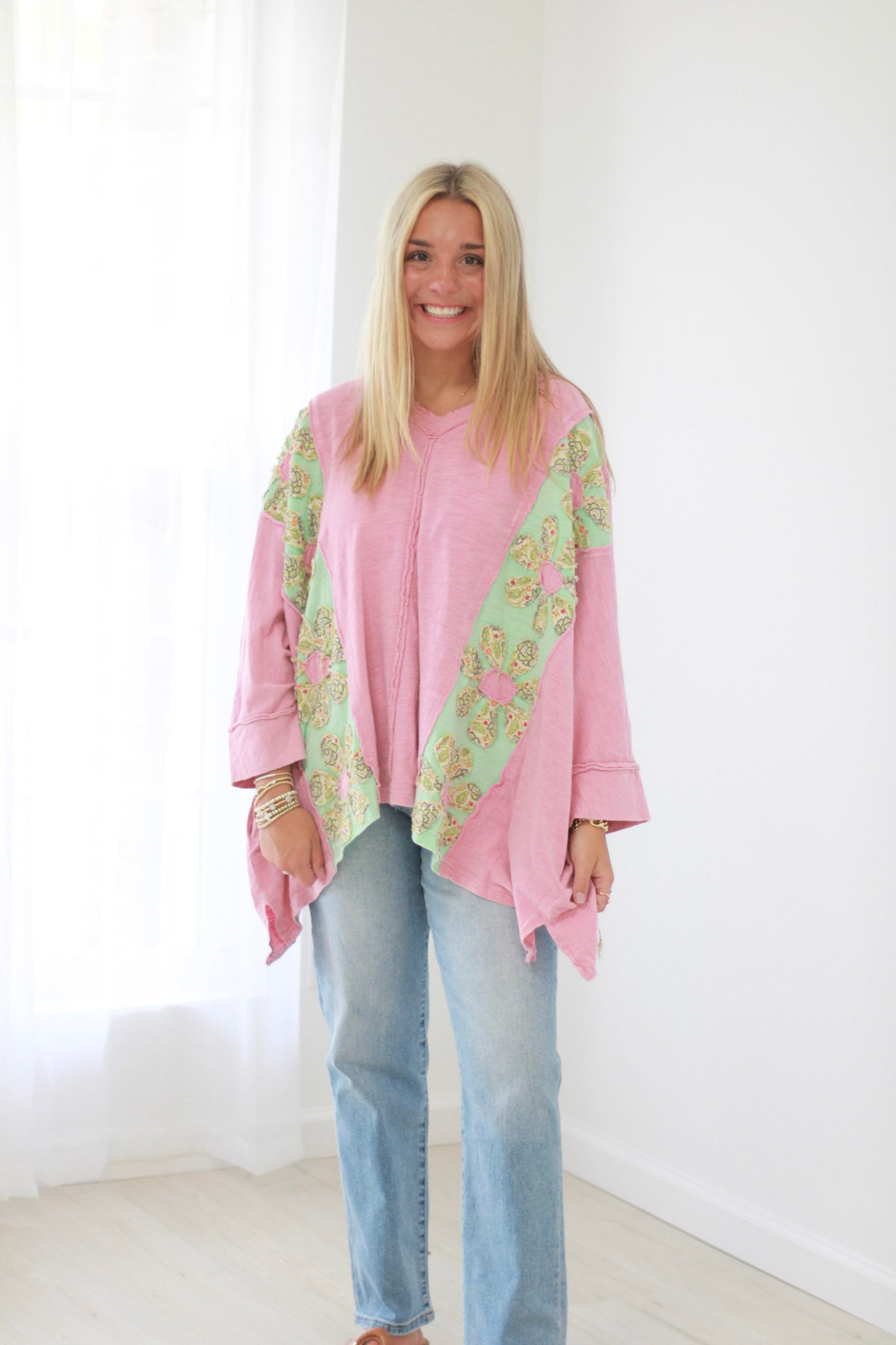 Flanked in Floral Oversized Top by Bluevelvet