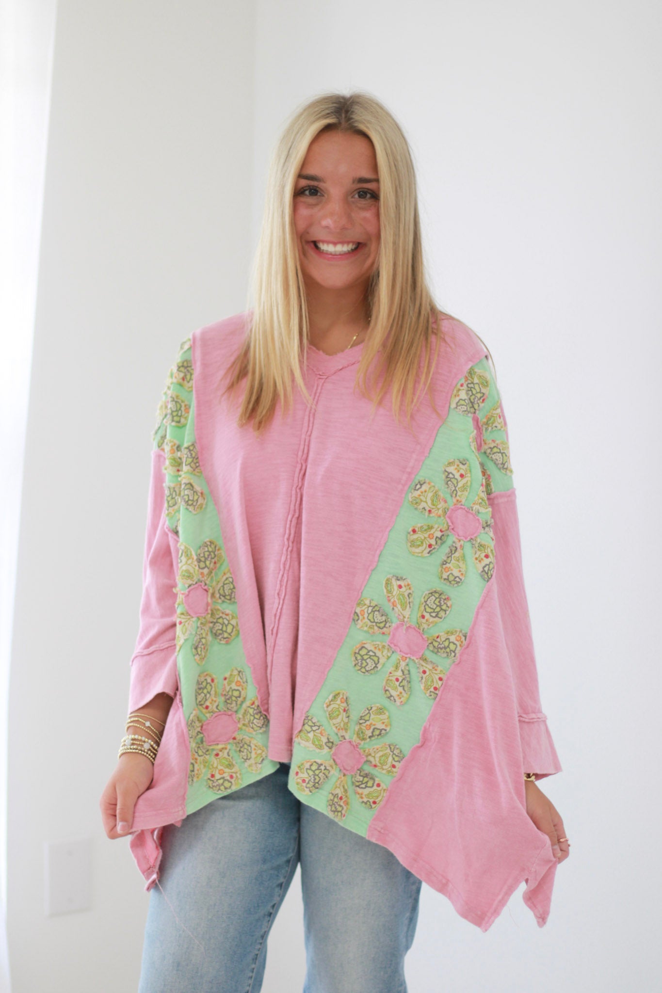 Flanked in Floral Oversized Top by Bluevelvet