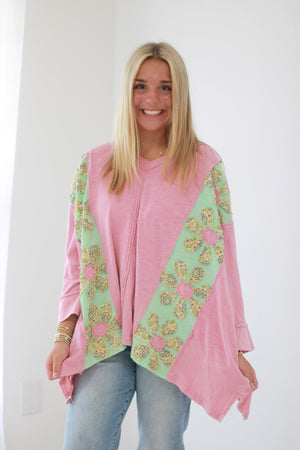 Flanked in Floral Oversized Top by Bluevelvet