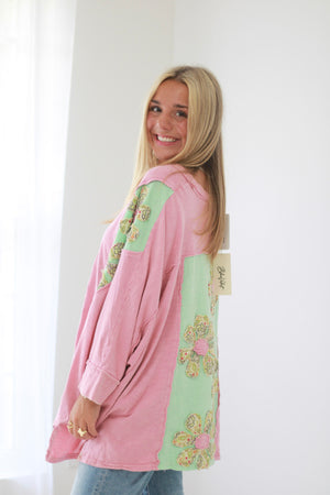 Flanked in Floral Oversized Top by Bluevelvet