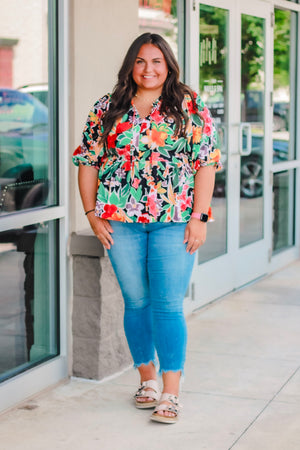 Trends of the Season Black Floral Top