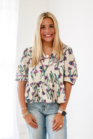 A Little Dramatic Floral Blouse