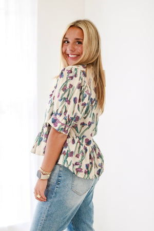 A Little Dramatic Floral Blouse