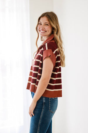 Colorblock Cropped Top in Chestnut