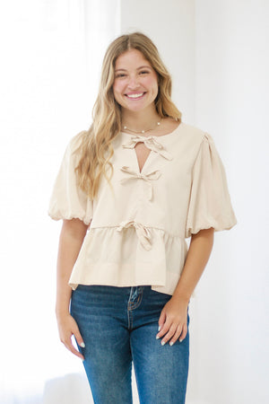 Say You Love Me Blouse in Ecru