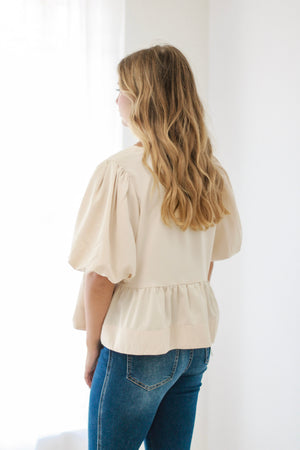 Say You Love Me Blouse in Ecru