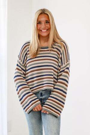 Bound To Find Out Stripe Sweater