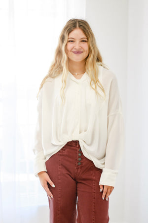 Working on It Blouse in Cream