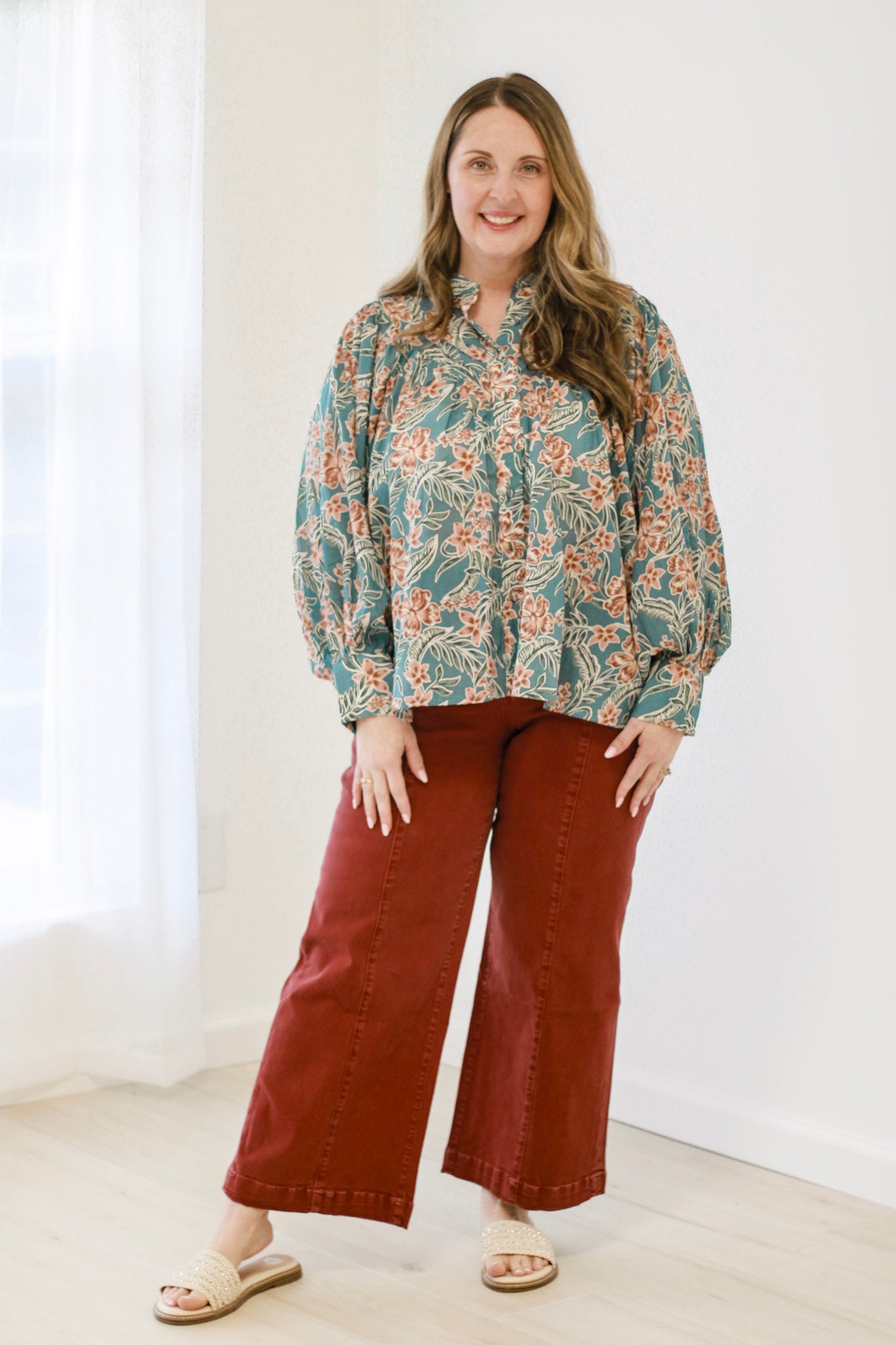 Effortless Elegance Blouse in Vintage Blue