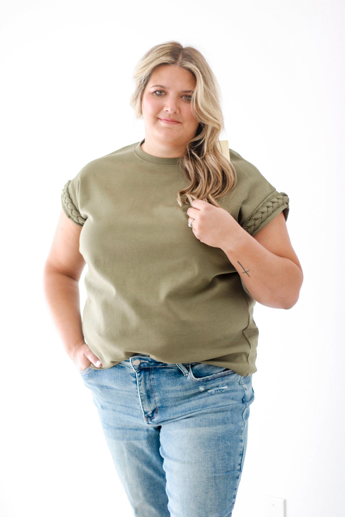 Braided Beauty Blouse in Olive