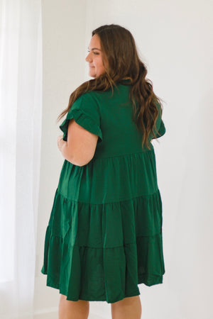 Chasing You Tiered Dress in Sea Green