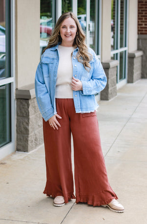 Girl on Fire Studded Denim Top