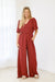 Wine Country Jumpsuit in Brick Red