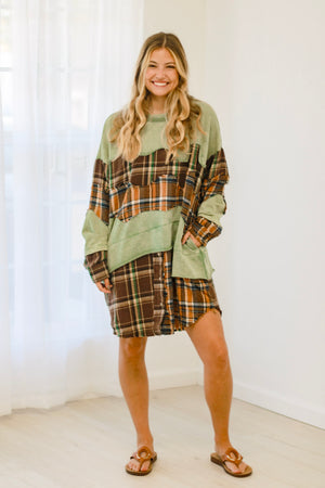 A Mix of Emotions Plaid Pullover by Oli & Hali