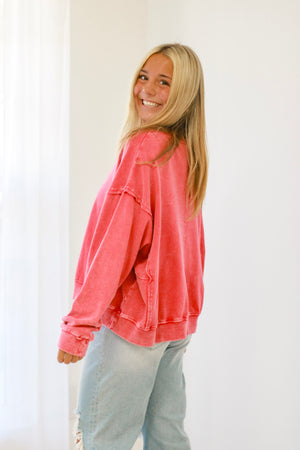 Flower Power Pullover in Boho Red