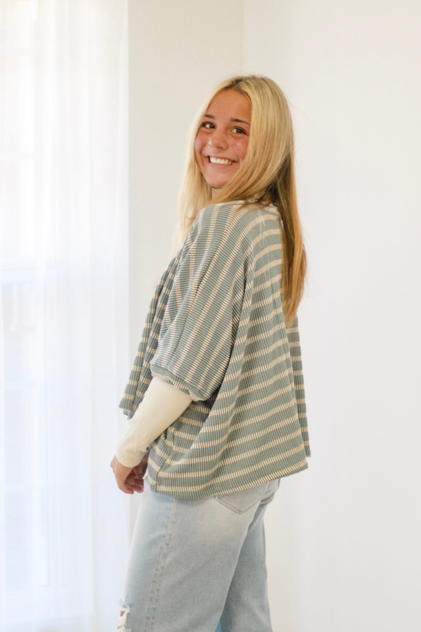 What Goes Around Striped Dolman Sleeve Top