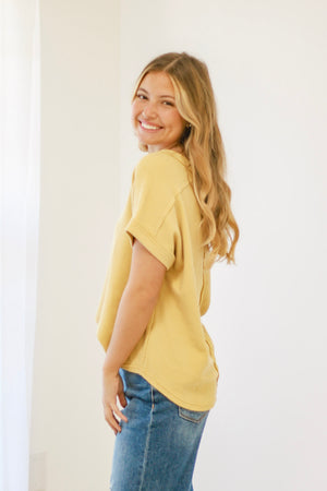 Half of My Heart Top in Mustard