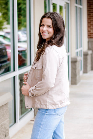 Own It Utility Jacket in Taupe