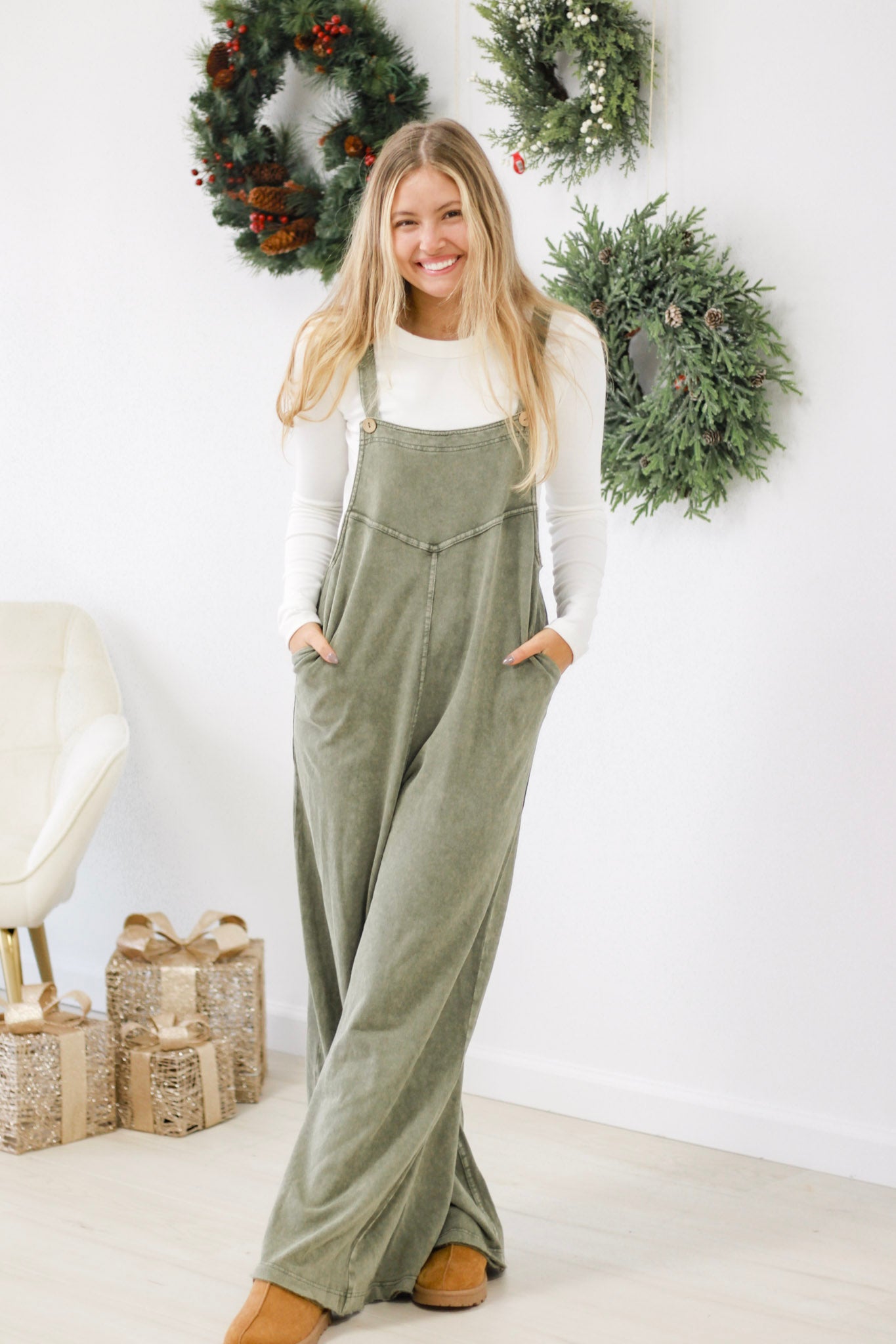 Jump for Joy Olive Jumpsuit