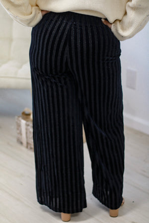 Feeling Festive Velvet Striped Pants