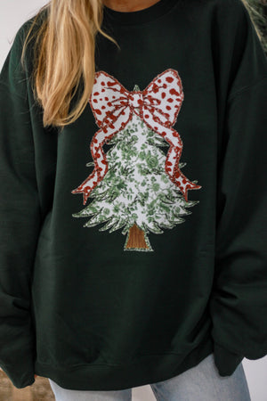 Green Floral Christmas Sweatshirt