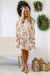 Waltzing into Winter Floral Dress in Cocoa