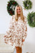 Waltzing into Winter Floral Dress in Cocoa