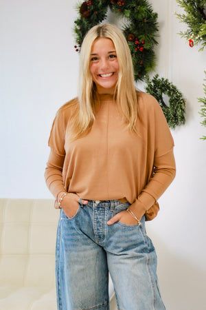 Snuggly Soft Camel Lightweight Sweater