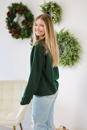 Green Floral Christmas Sweatshirt