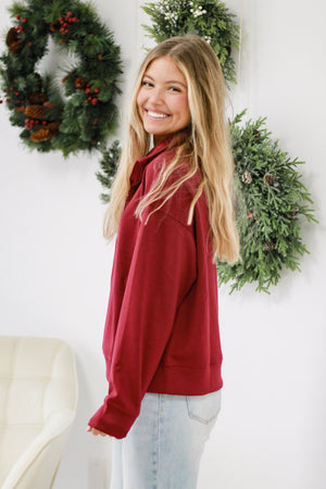 Scuba Half-Zip Pullover Doorbuster in Cabernet