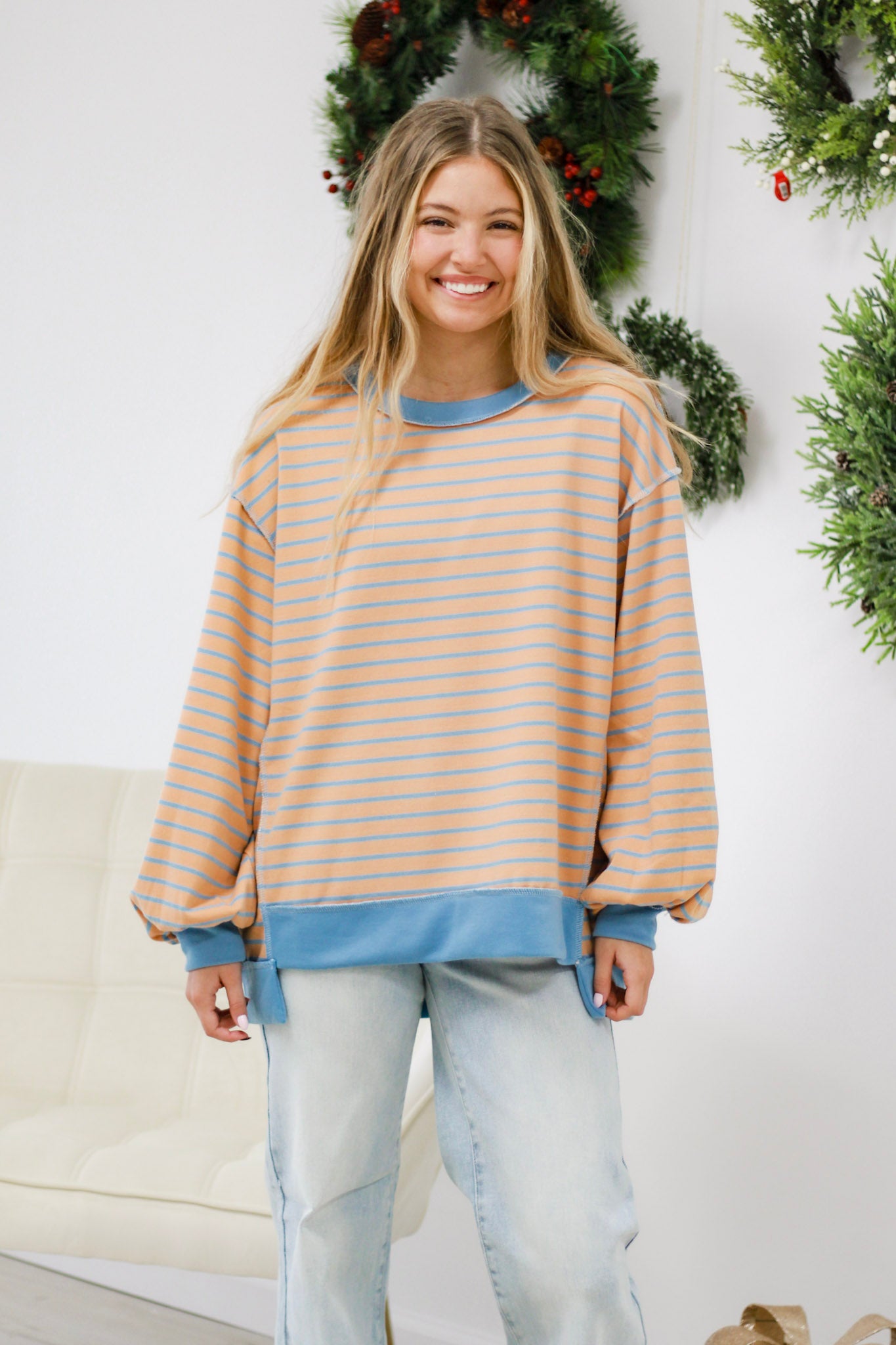 Stacked in Our Favor Striped Pullover